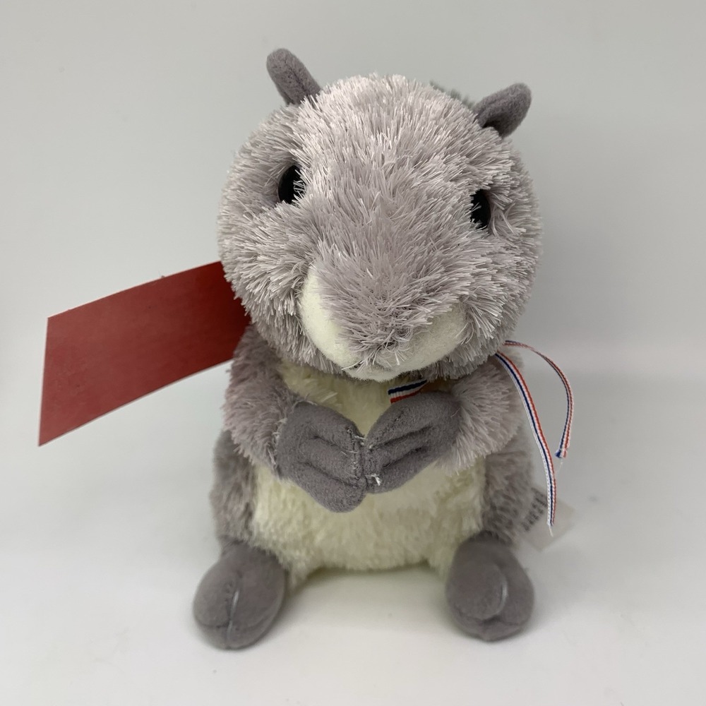 Aurora Gray Squirrel Plush Stuffed Animal "Pete" The White House Fuzzy Tail 6"